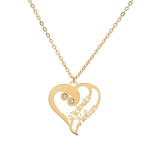 Double Heart Fusion Personalised Necklace