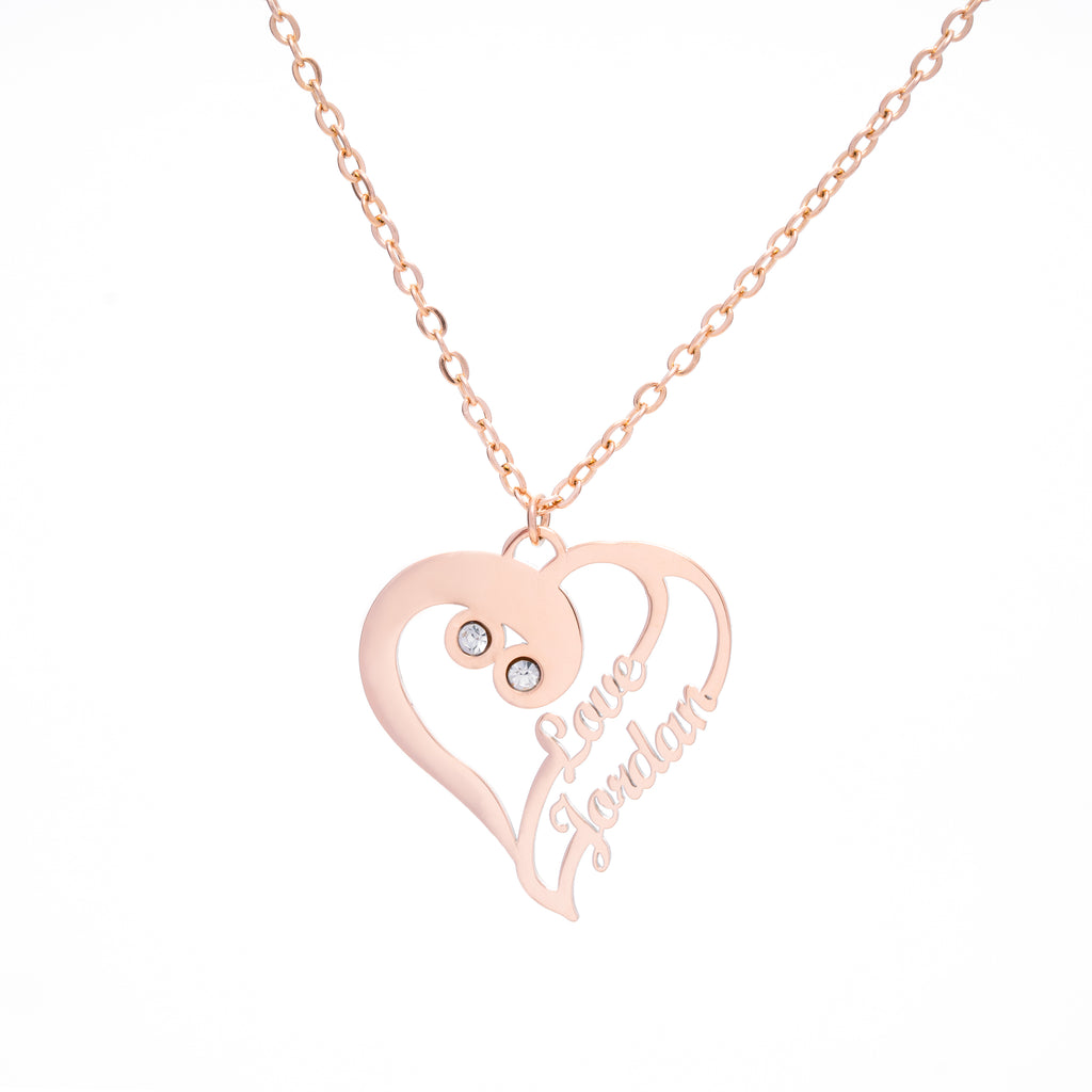 Double Heart Fusion Personalised Necklace