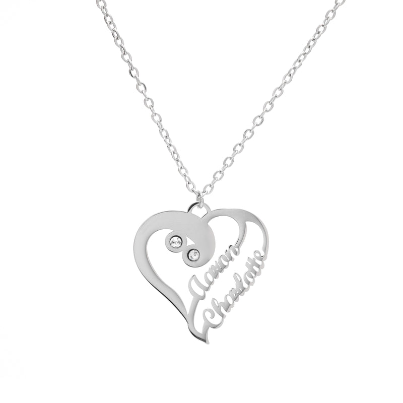 Double Heart Fusion Personalised Necklace