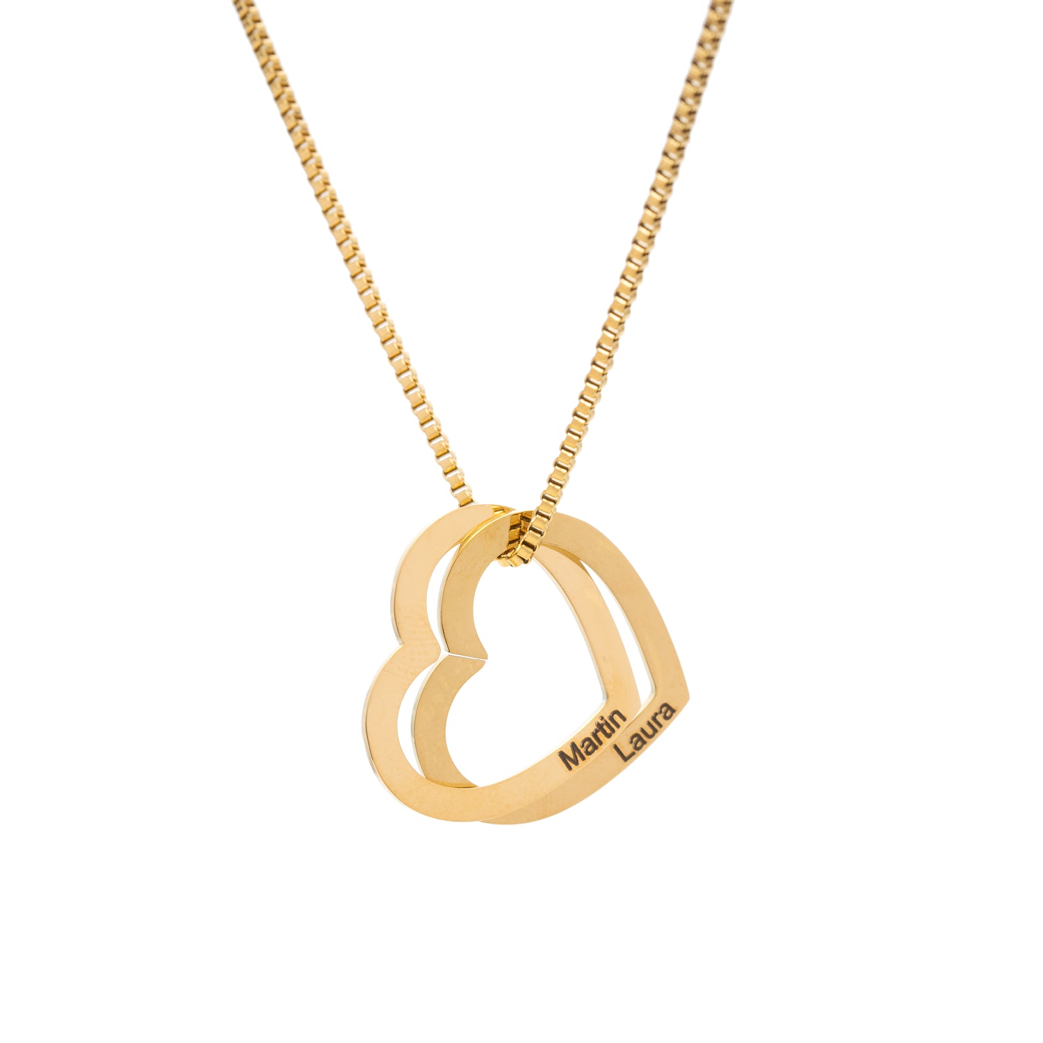 Personalized Interlocking Hearts Necklace