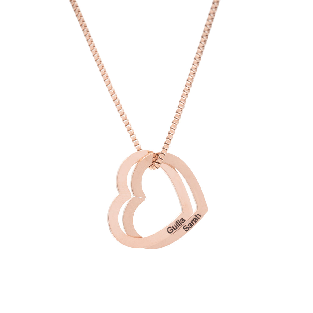 Personalized Interlocking Hearts Necklace