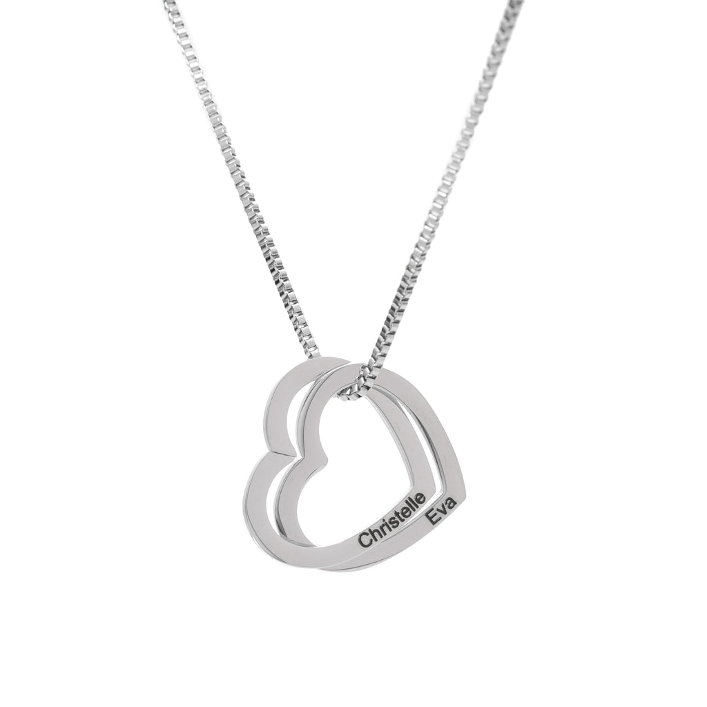 Personalized Interlocking Hearts Necklace
