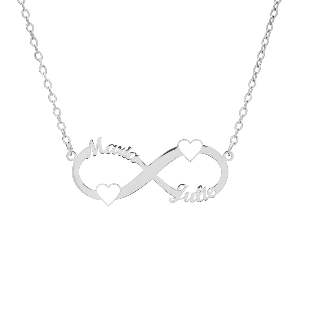 Double Heart Infinity Necklace