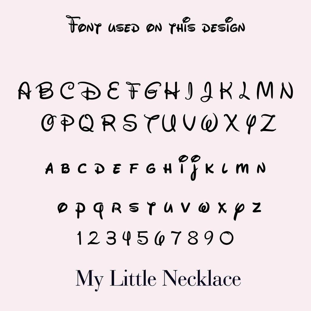 Disney-inspired Custom Font Necklace