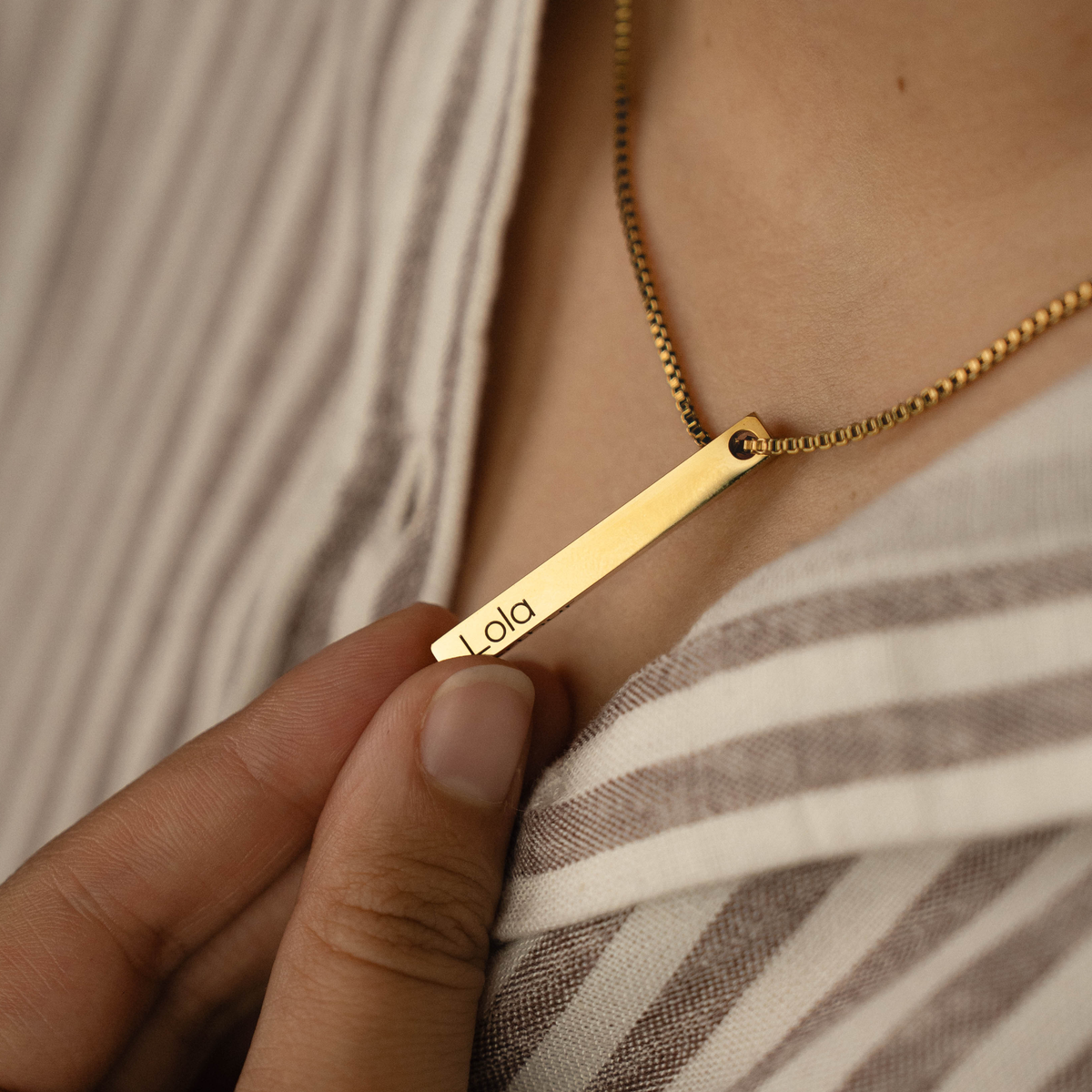 Personalised 4-Sided Bar Necklace