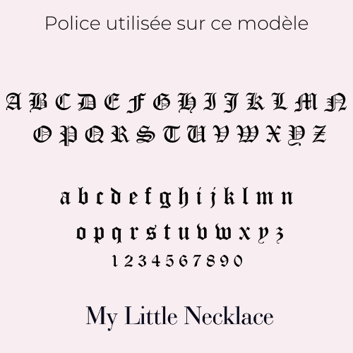 Kids Gothic Letter Pendant Necklace