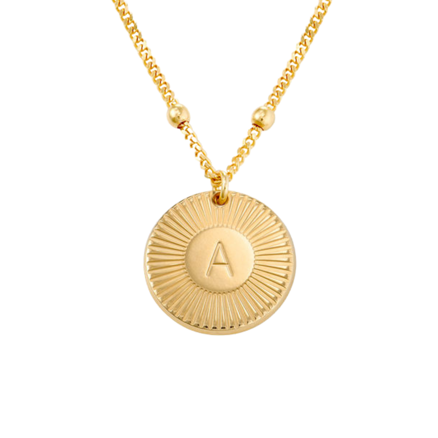 Personalised Gold Initial Necklace – Sunshine Medallion