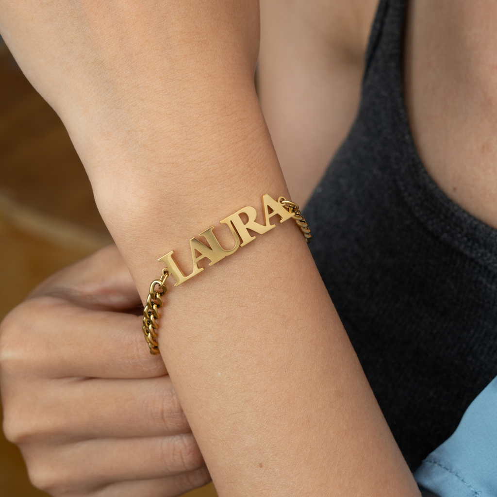 Customizable Uppercase Name Bracelet