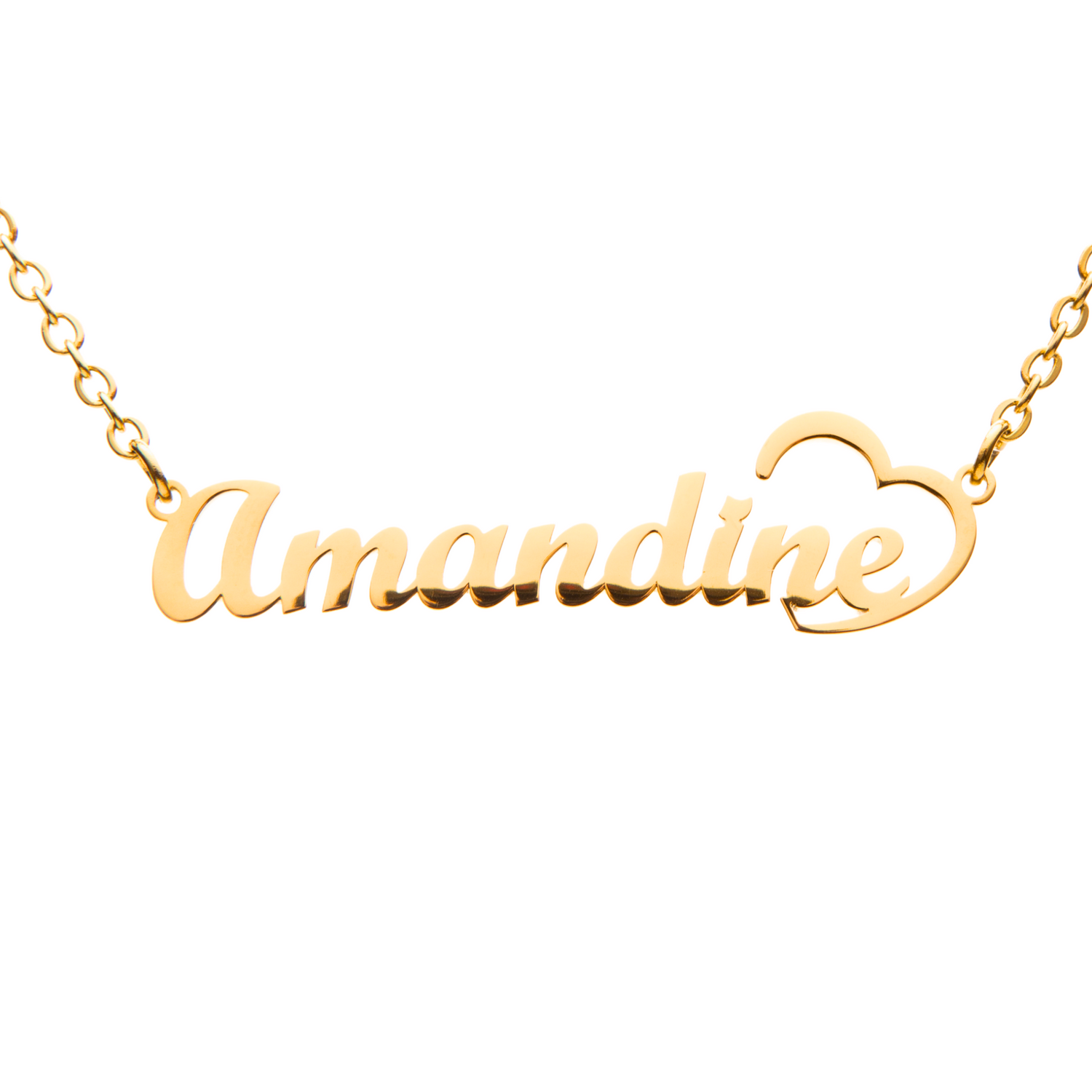 Carved Heart Name Necklace