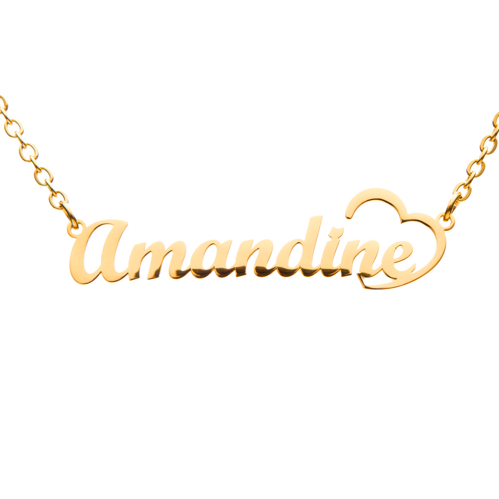 Carved Heart Name Necklace