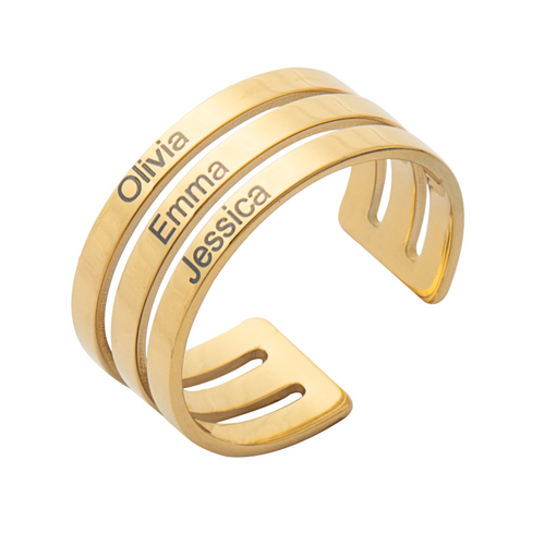 Three Names Custom Ring