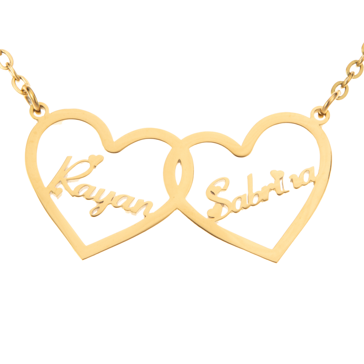 Personalised Double Heart Necklace