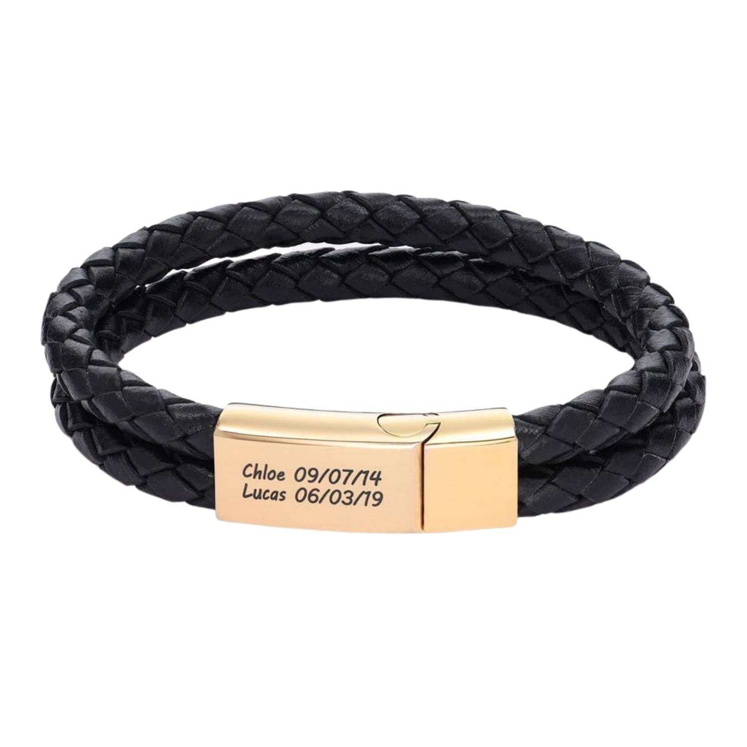 Personalised Men's Leather Bracelet