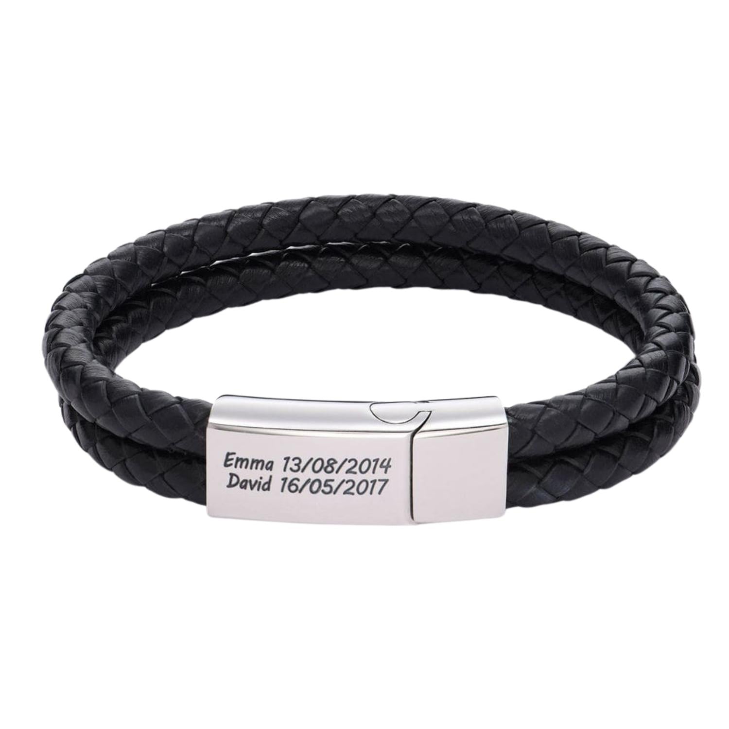 Personalised Men's Leather Bracelet