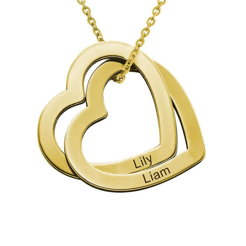 Personalized Interlocking Hearts Necklace