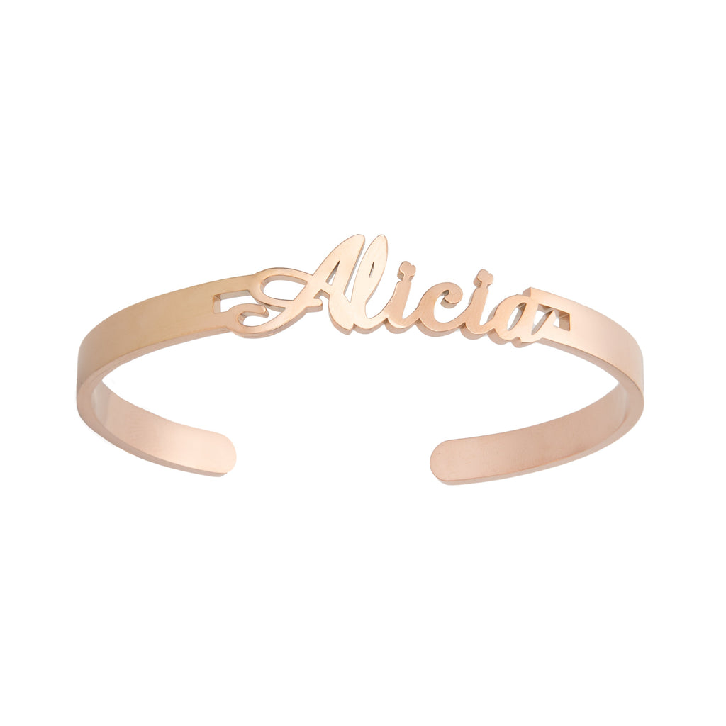 Personalized Open Bangle Bracelet