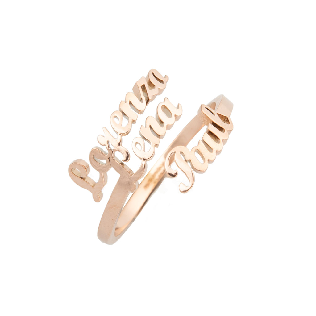 Custom Triple Name Ring