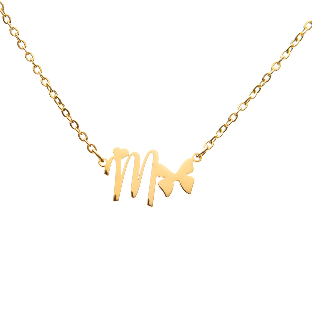 Personalized Butterfly and Heart Initial Necklace