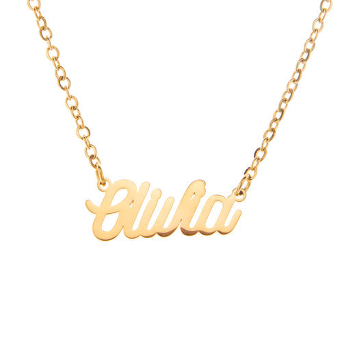 Thin Chain Script Name Necklace