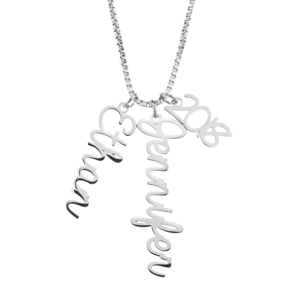 Vertical Cursive Name Necklace