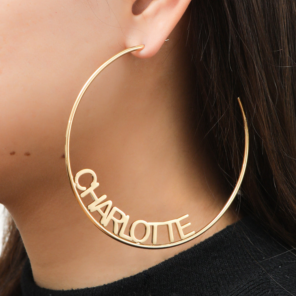 Personalised Open Hoop Earrings