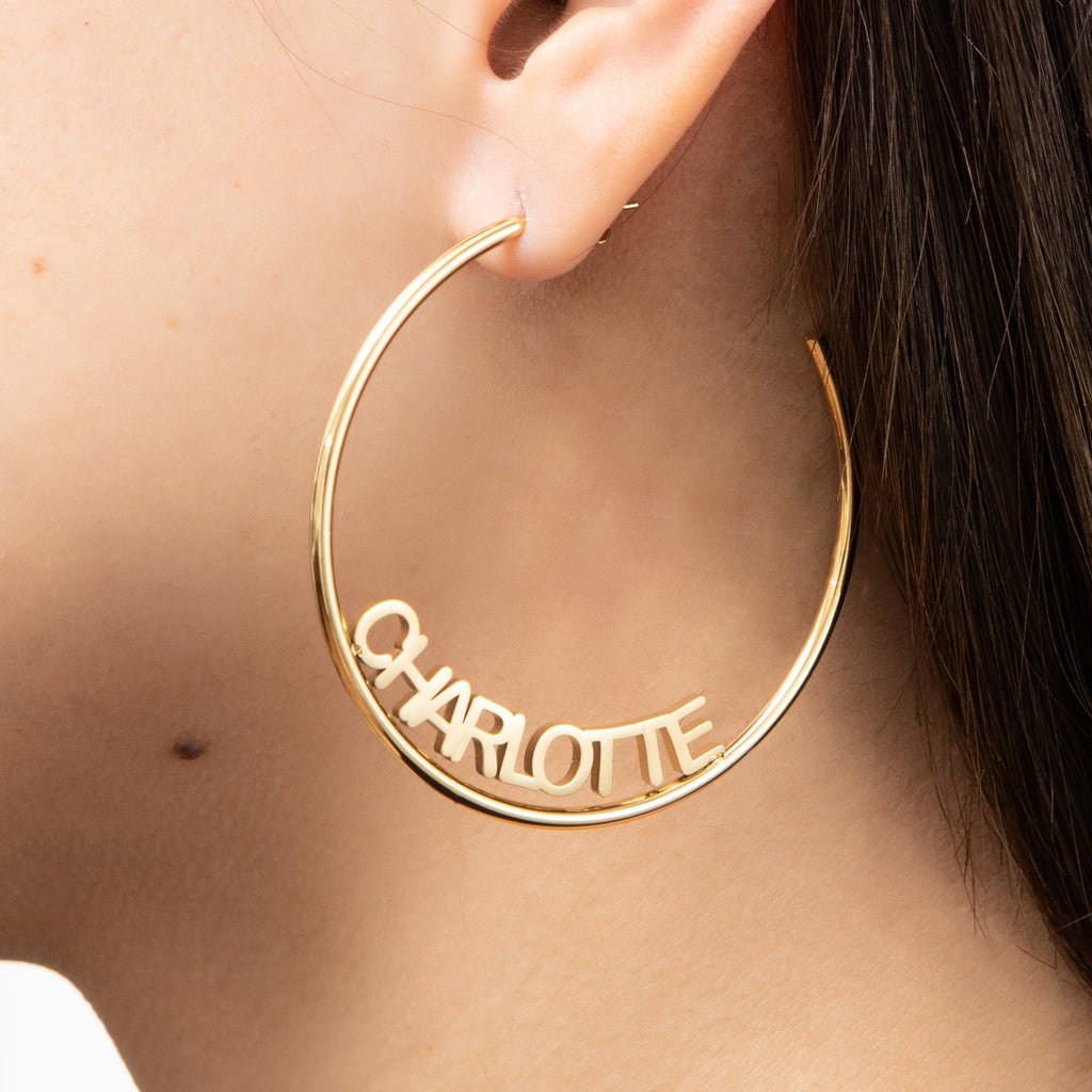 Personalised Open Hoop Earrings