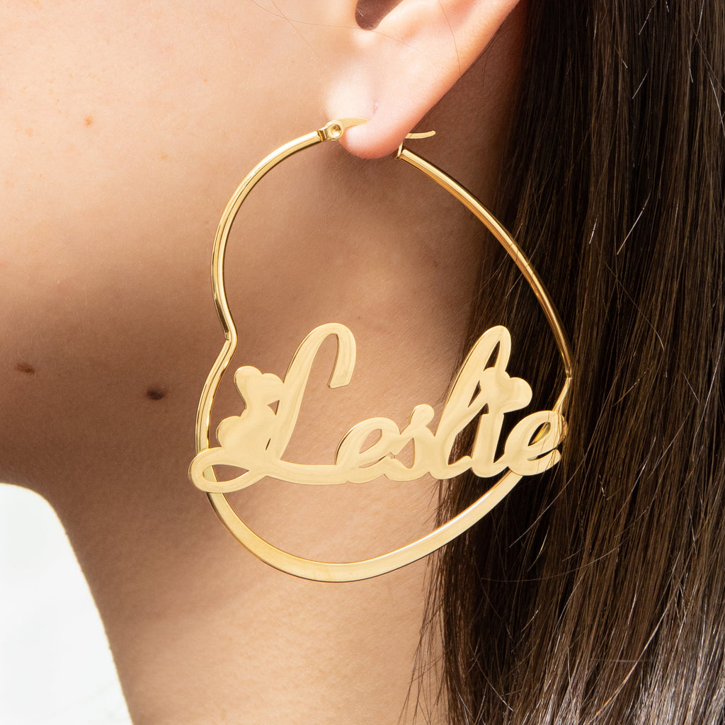 Personalised Heart Hoop Earrings