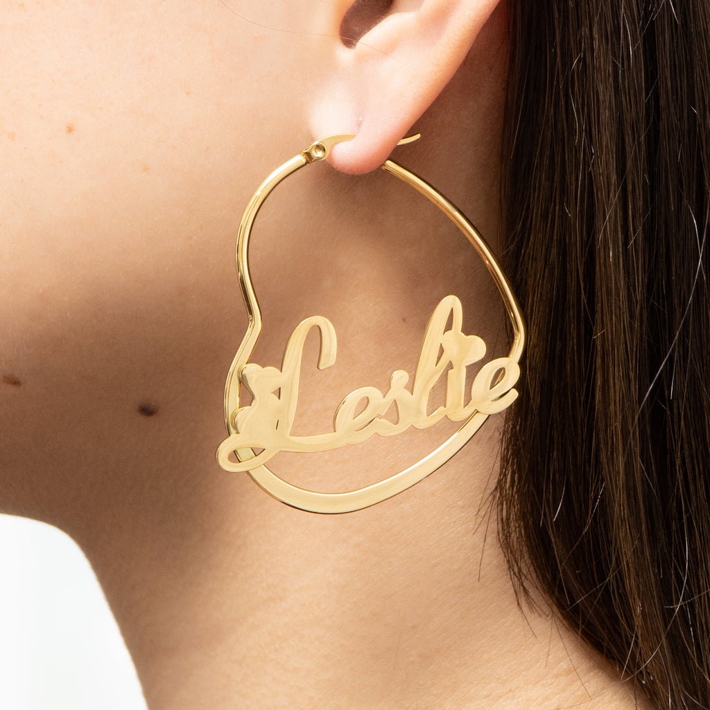 Personalised Heart Hoop Earrings