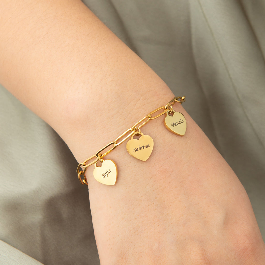 Personalised Multi-Heart Bracelet