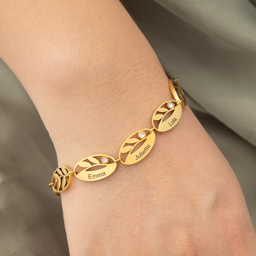 Personalised Multi-Leaf Bracelet