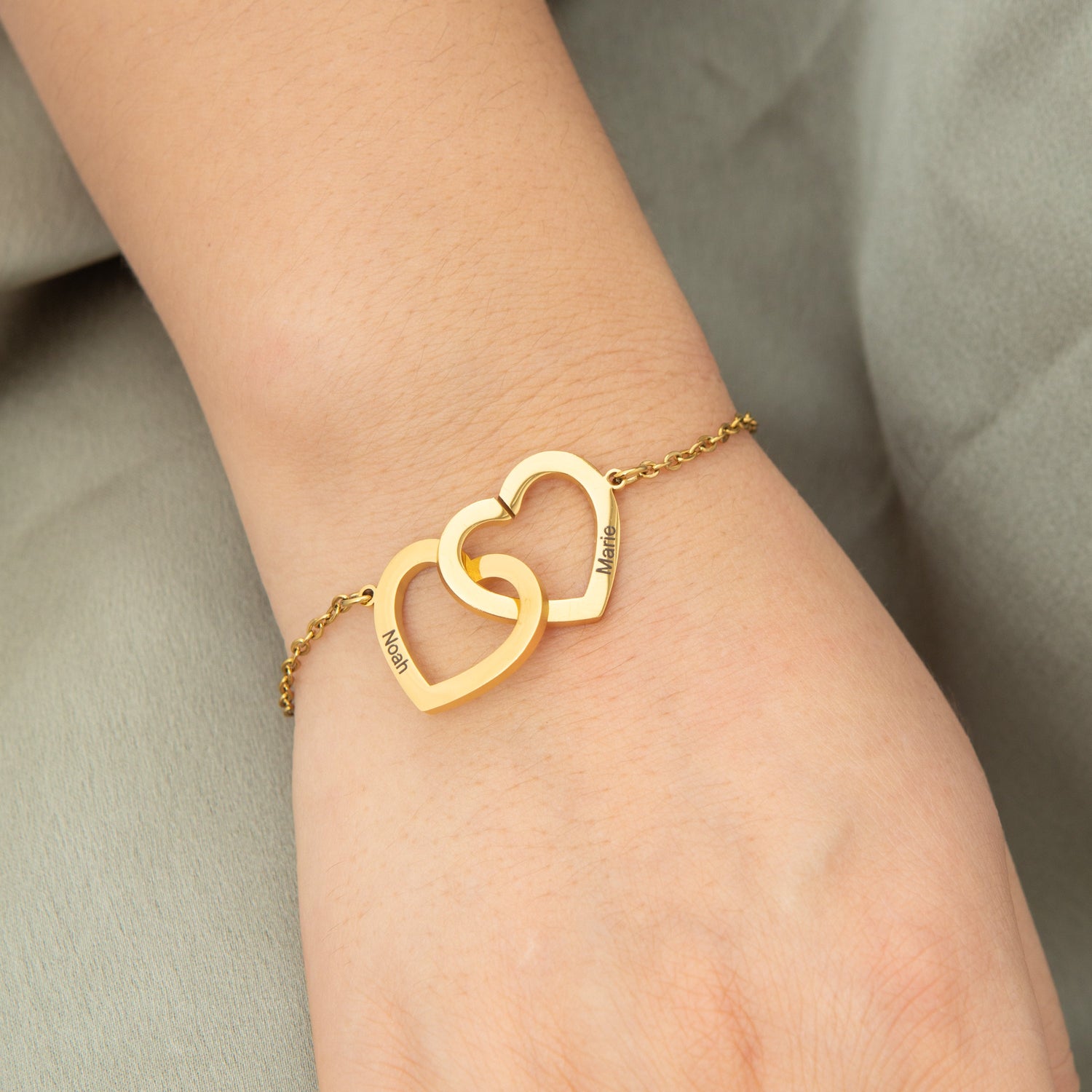 Custom Double Heart Bracelet