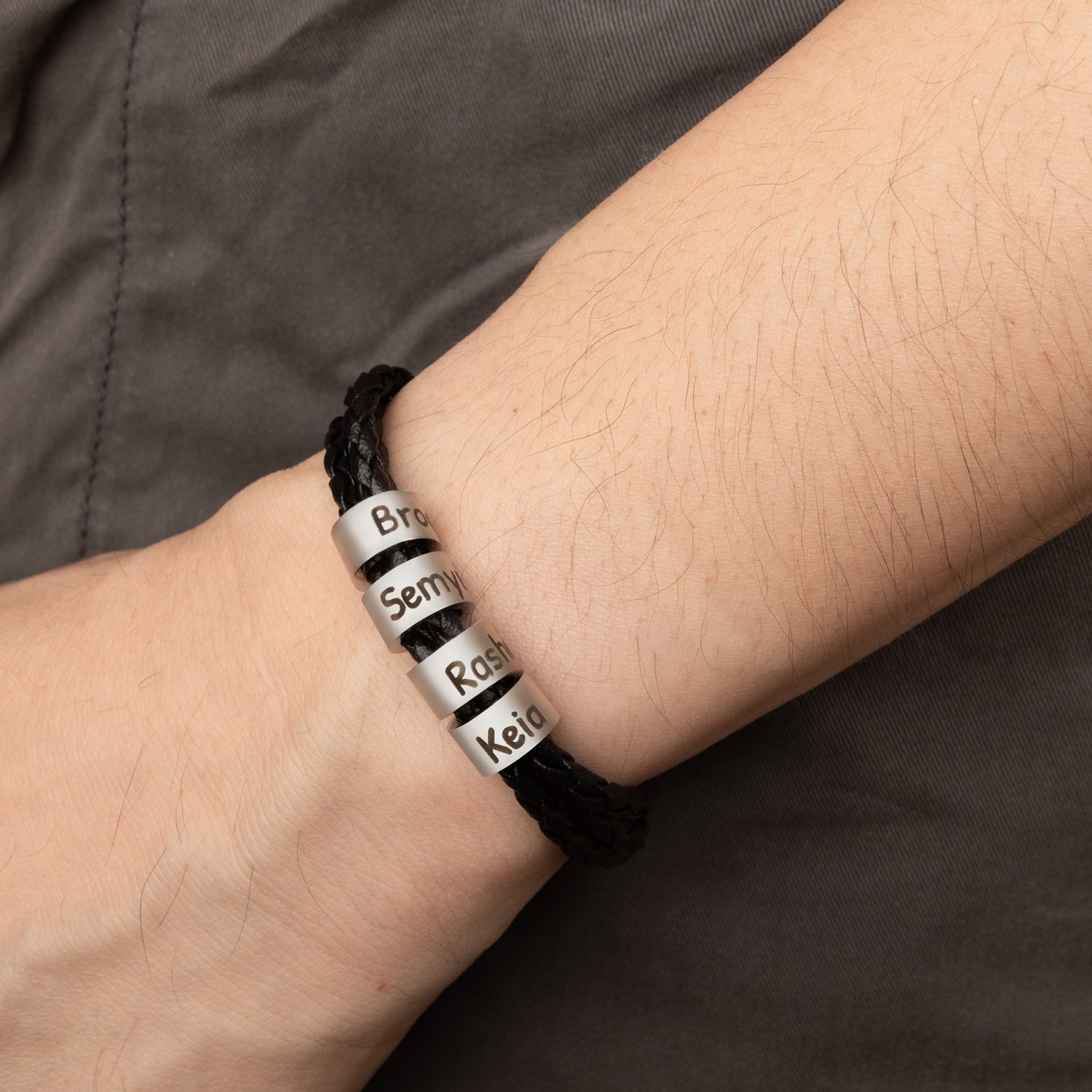 Personalised Faux Leather Men's Bracelet