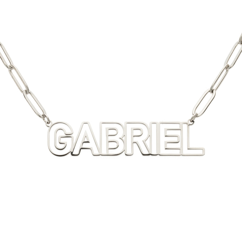 Openwork Capitals Name Necklace