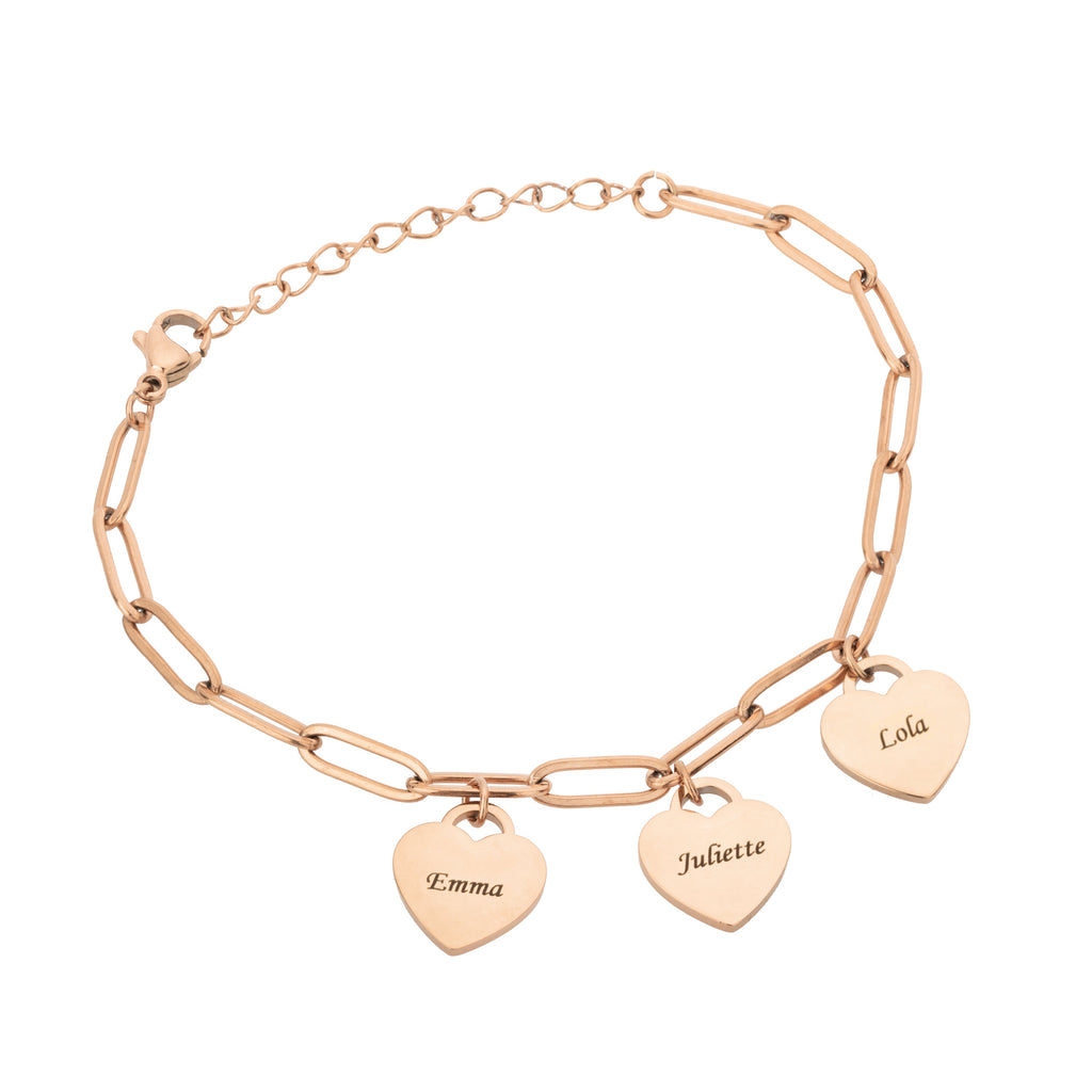 Personalised Multi-Heart Bracelet