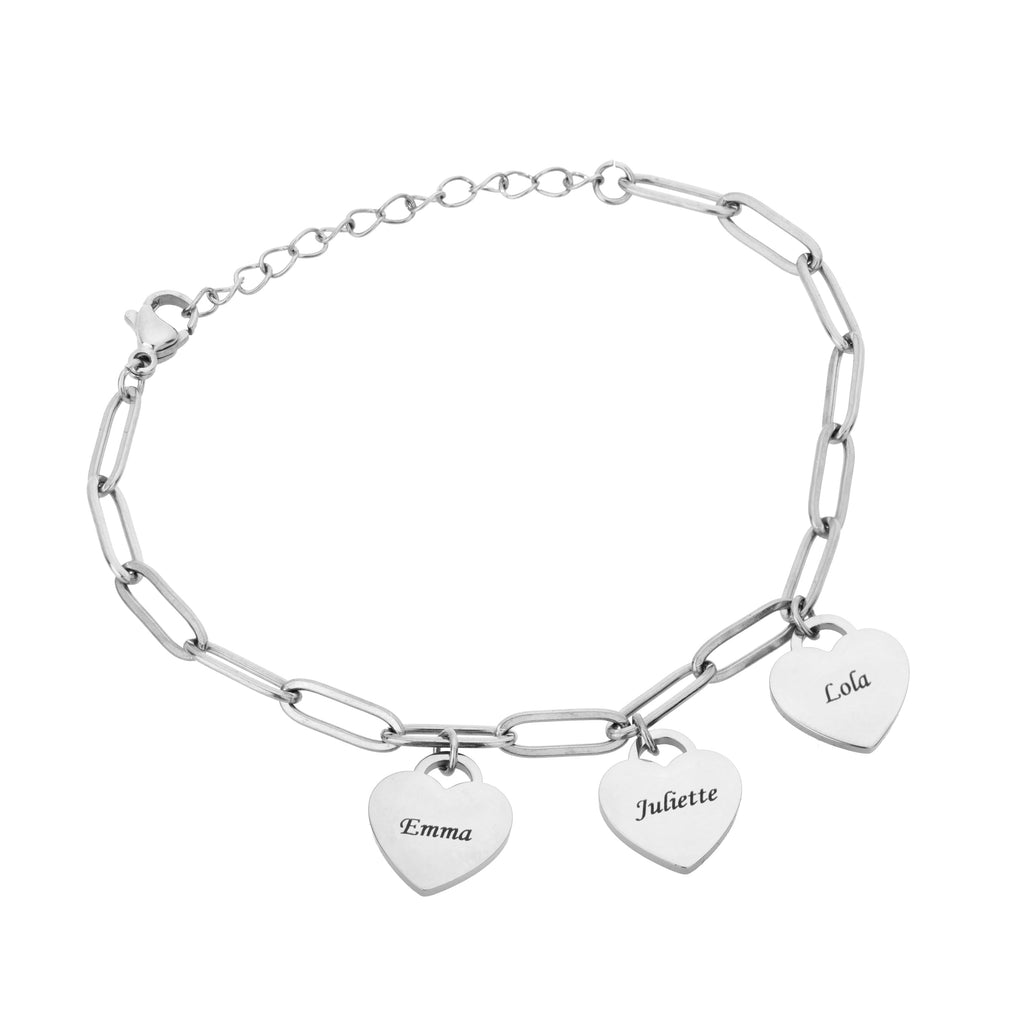 Personalised Multi-Heart Bracelet