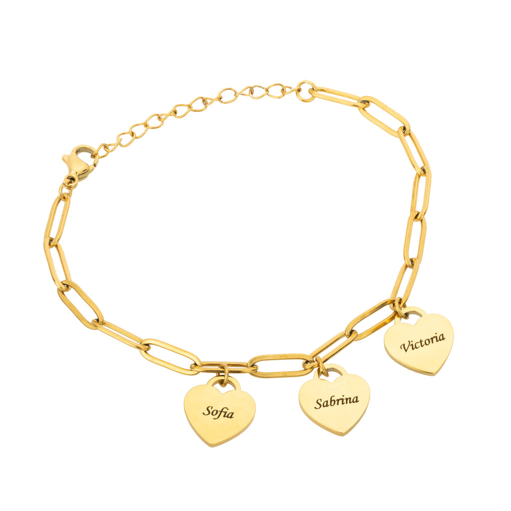 Personalised Multi-Heart Bracelet