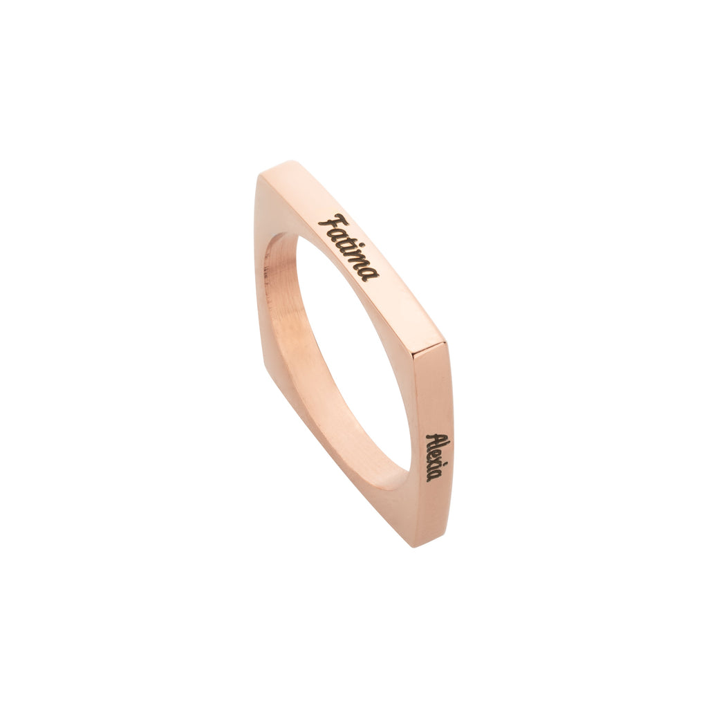 Personalised Square Ring with 4 Names