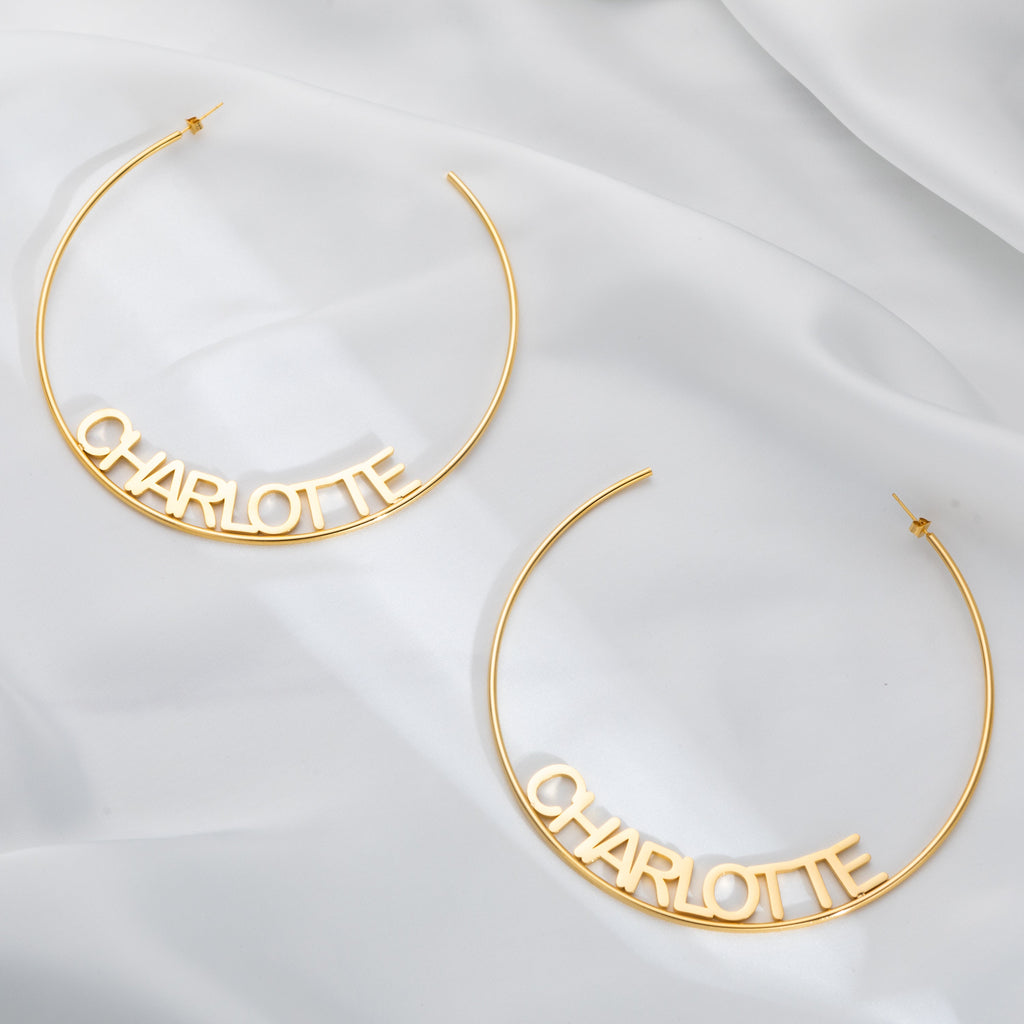 Personalised Open Hoop Earrings