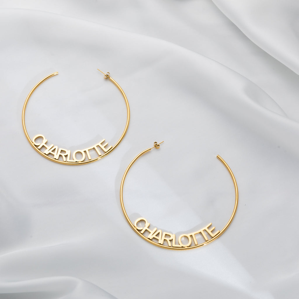 Personalised Open Hoop Earrings