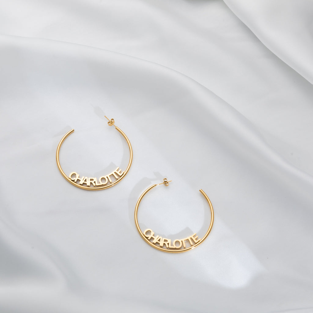 Personalised Open Hoop Earrings