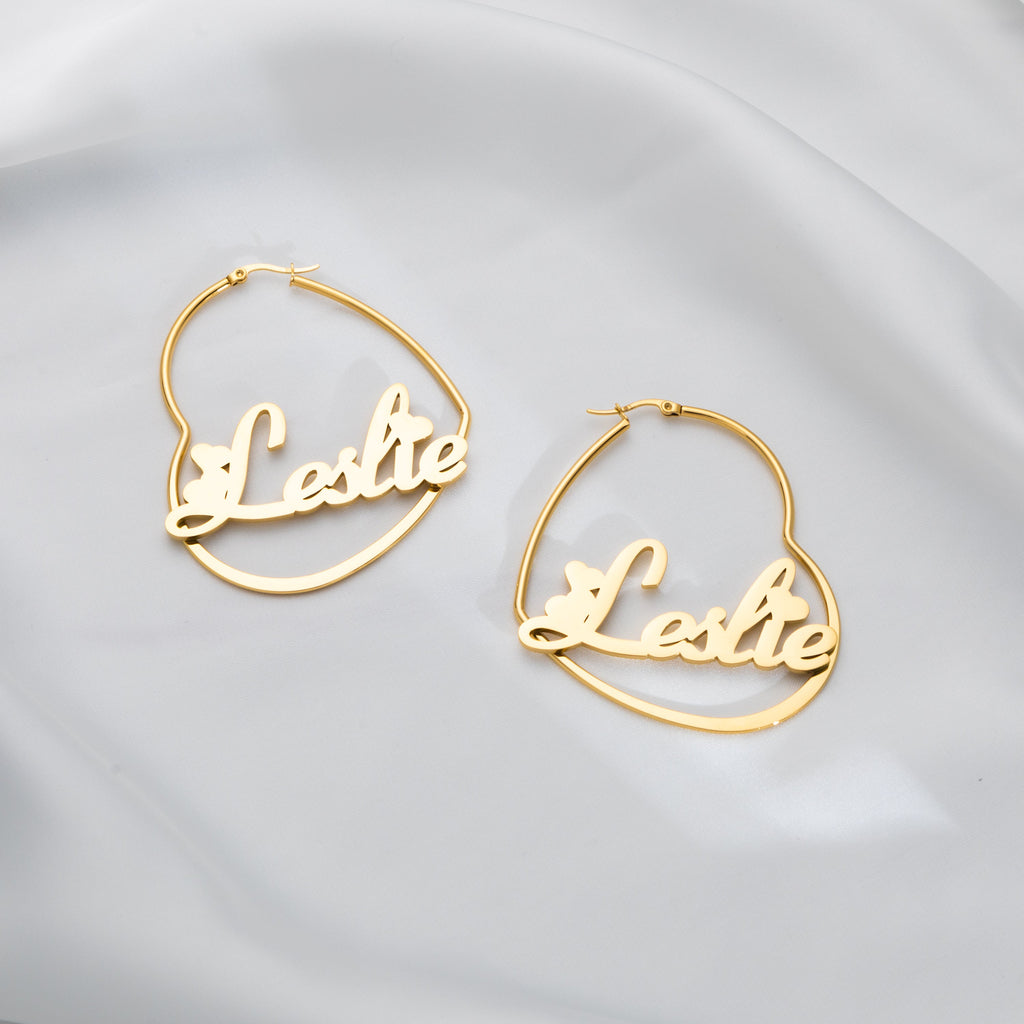 Personalised Heart Hoop Earrings