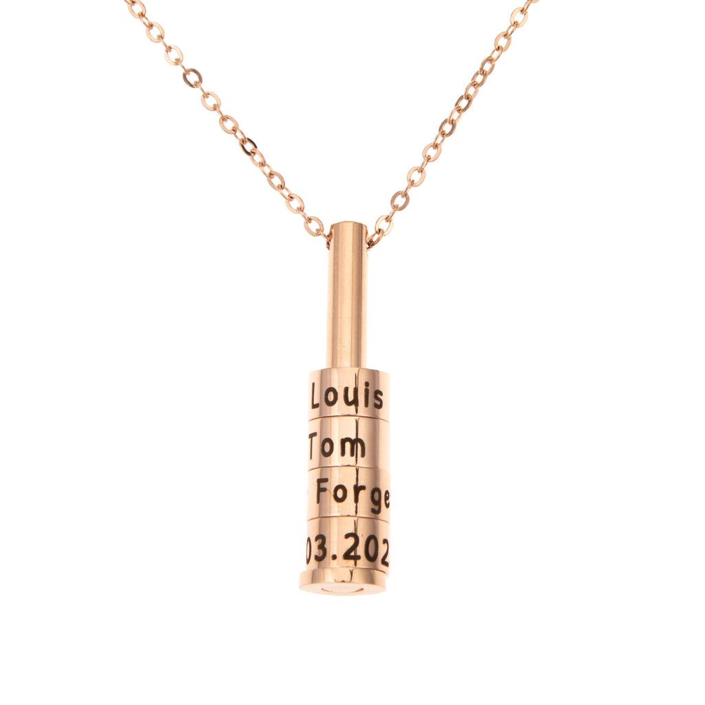 Round Bar with Charms Necklace