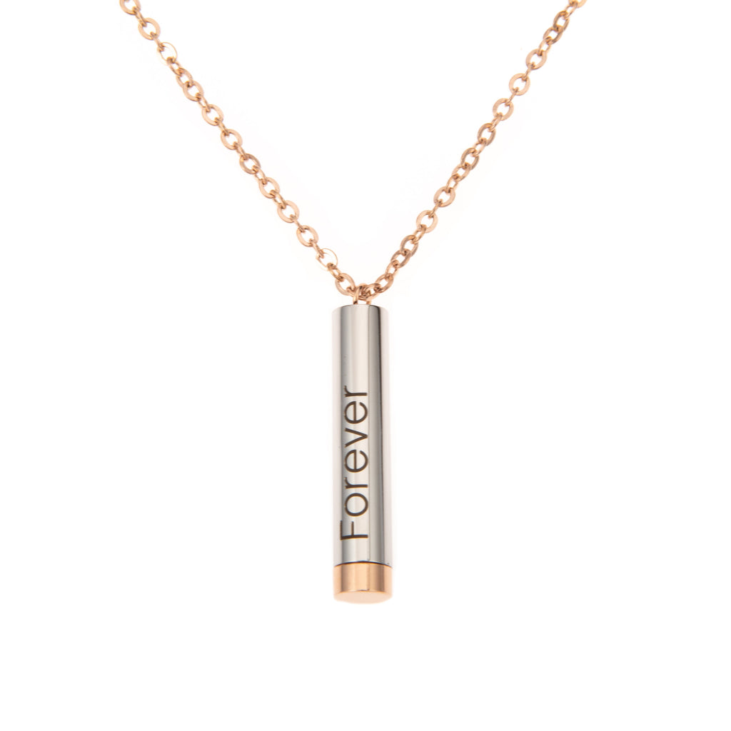 Round Bar Necklace with Hidden Message