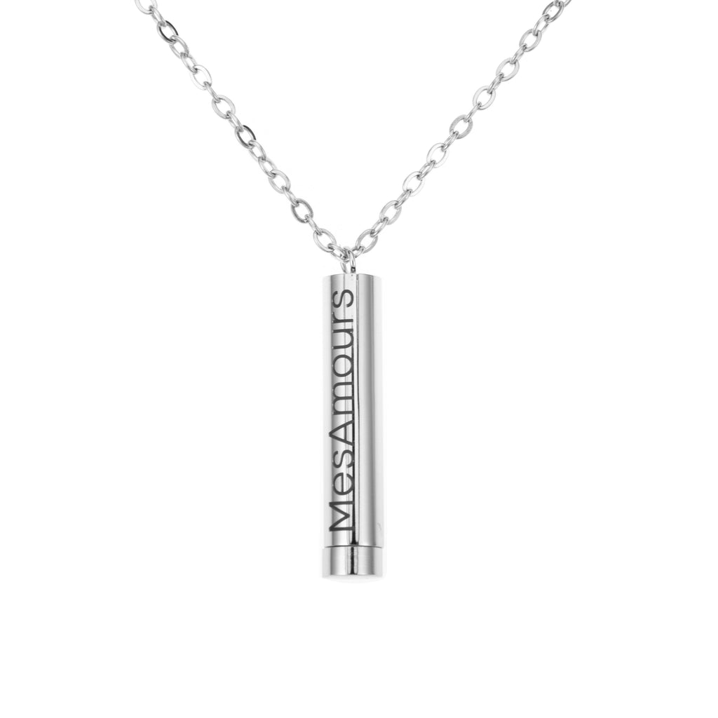 Round Bar Necklace with Hidden Message