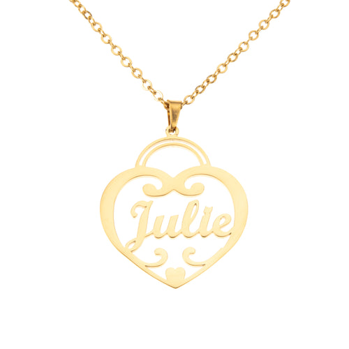 Heart Pendant Custom Name Necklace