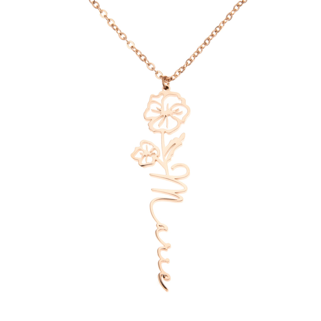 Floral Name Necklace