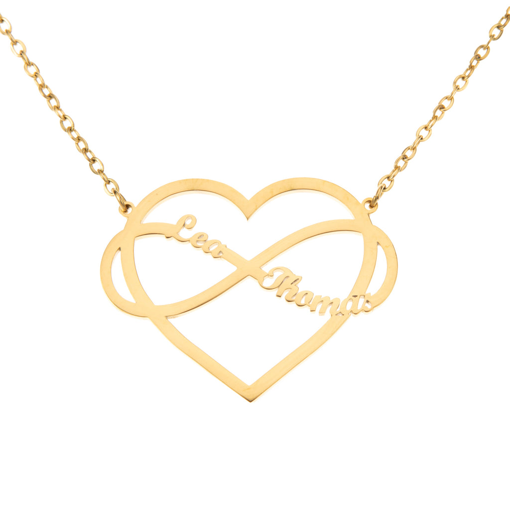 Personalized Heart & Infinity Necklace