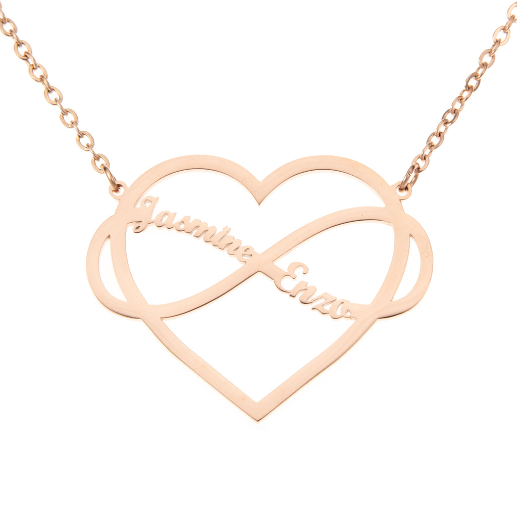 Personalized Heart & Infinity Necklace