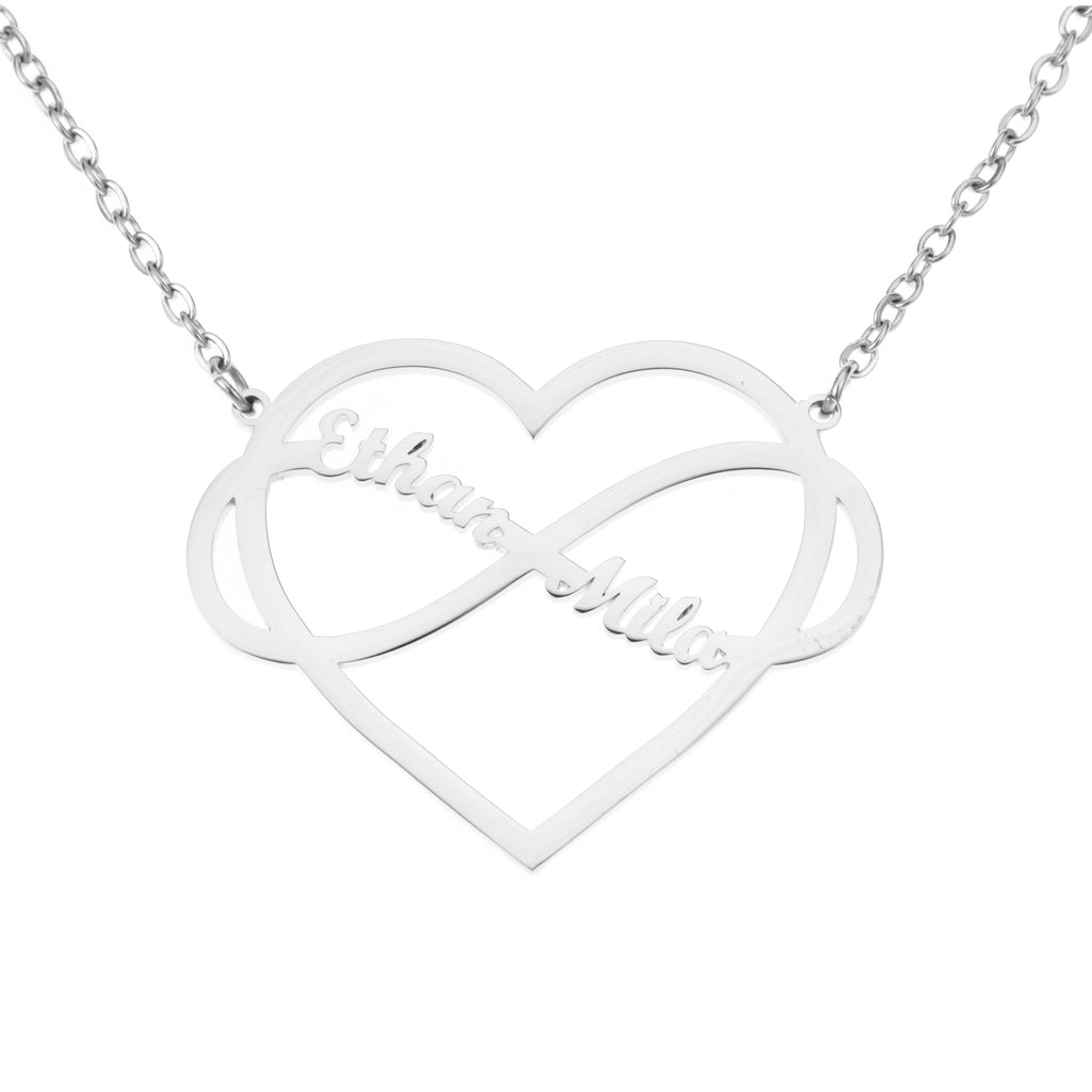 Personalized Heart & Infinity Necklace