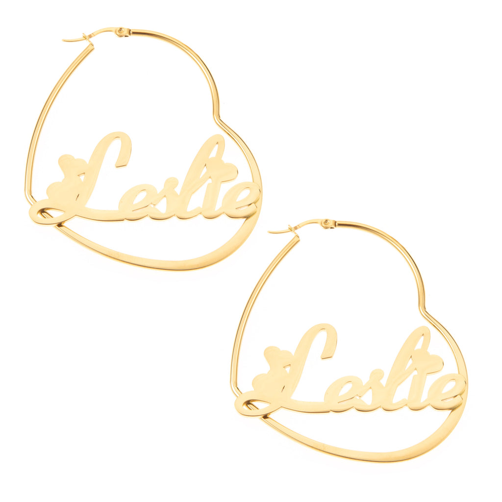 Personalised Heart Hoop Earrings